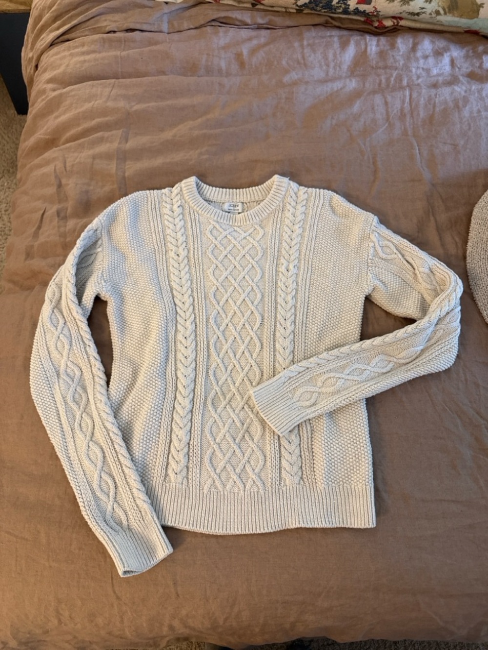 J.Crew Cable Knit Sweater Oyster Cream Size Small